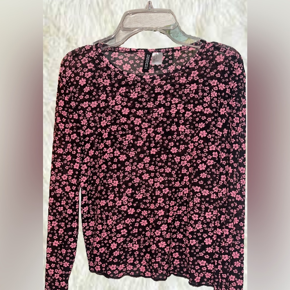 H&M Divided sheer floral top